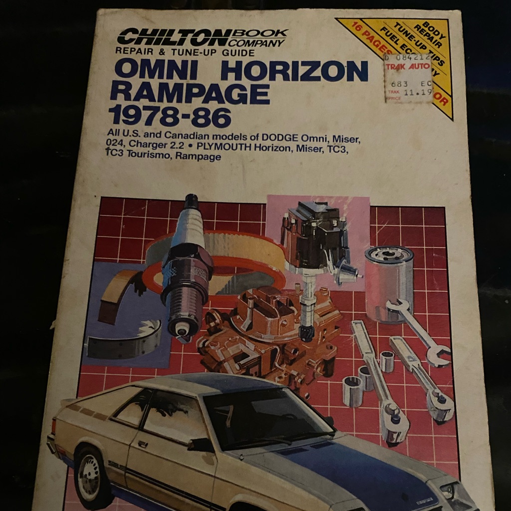 Chilton Book Company Repair TuneUp Guide Omni Horizon Rampage 197886 6845